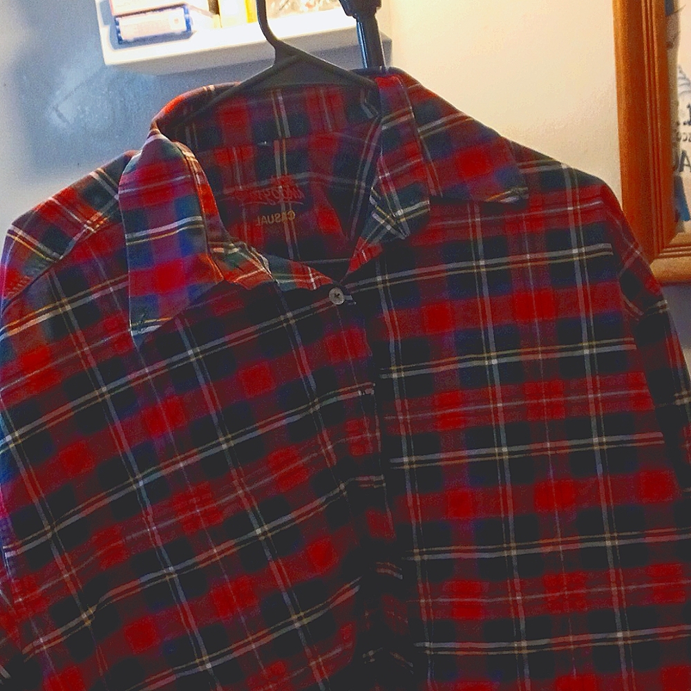 Signe incognito plaid long sleeve button down